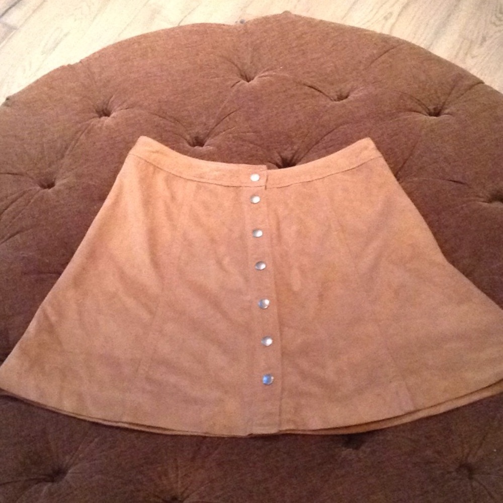 Faux suede A&F button up skirt